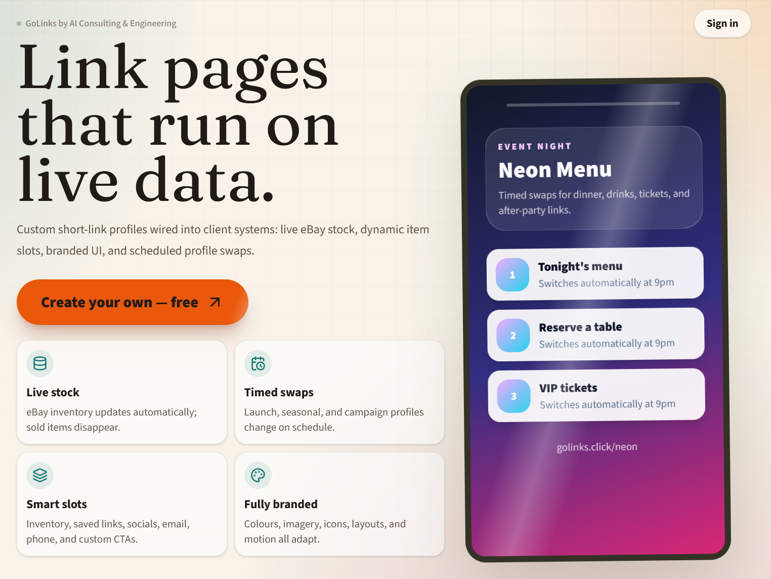 GoLinks branded short-link platform